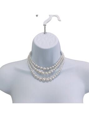 Triple White Pearl Necklace
